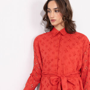 Embroidered Shirt Dress